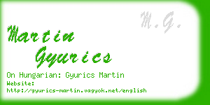 martin gyurics business card